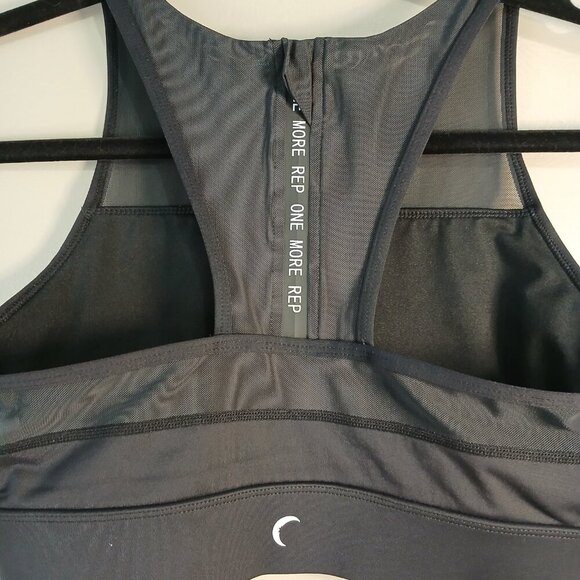 ZYLA ACTIVE ALL STAR ONE MORE REP SPORTS BRA, MESH ZIP,  BLACK SIZE MED - Picture 6 of 6